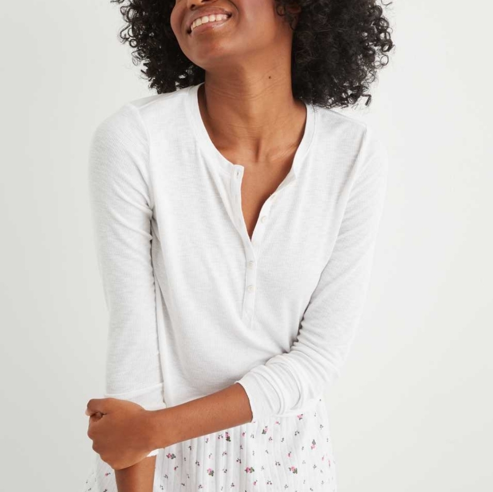 Aerie Long Sleeve Ribbed Henley